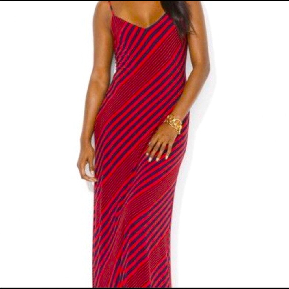 Ralph Lauren Elegant Red and Blue Striped Dress! Brand new and never worn!